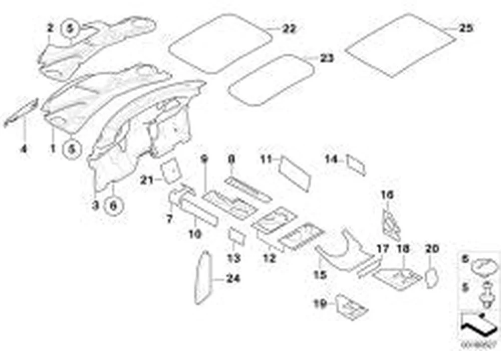 Refuerzo de techo trasero OEM 51442756579 para MINI R50, R53, R56, F56, F55, Clubman R55, F54, Countryman F60... y más. Original MINI. - Image 3