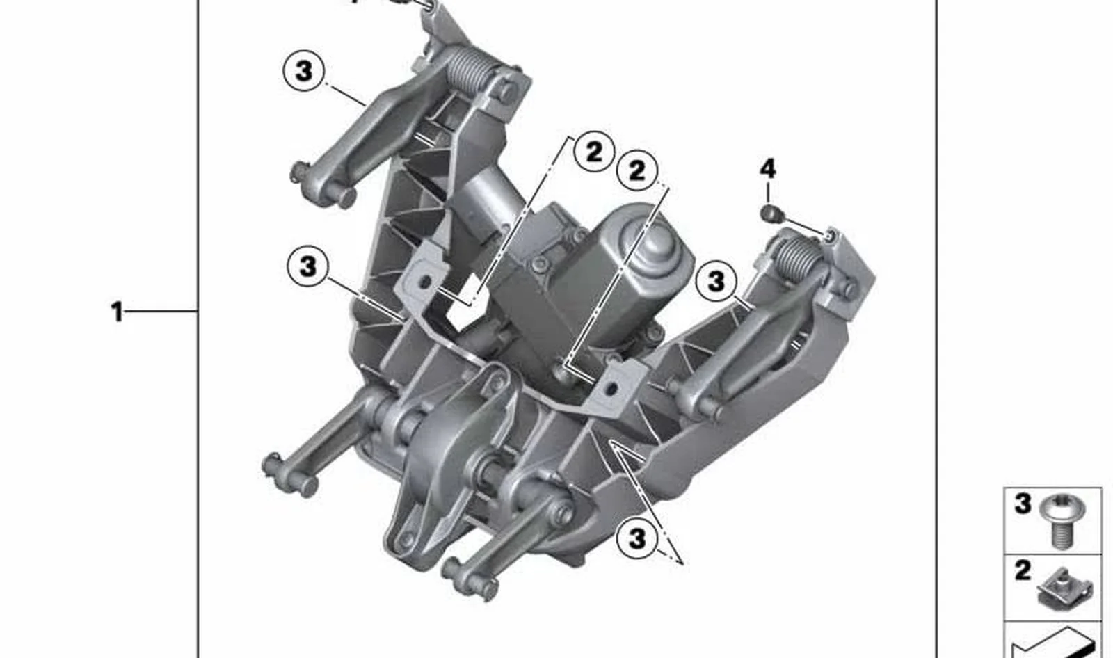 Regulación de parabrisas eléctrico OEM 46638527122 para motos BMW C 650 GT (K19) 2011-2020. Original BMW Motorrad.