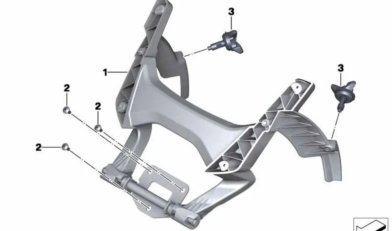Regulación de parabrisas mecánica OEM 46637725119 para motos BMW C 600 Sport, C 650 Sport. Original BMW Motorrad.