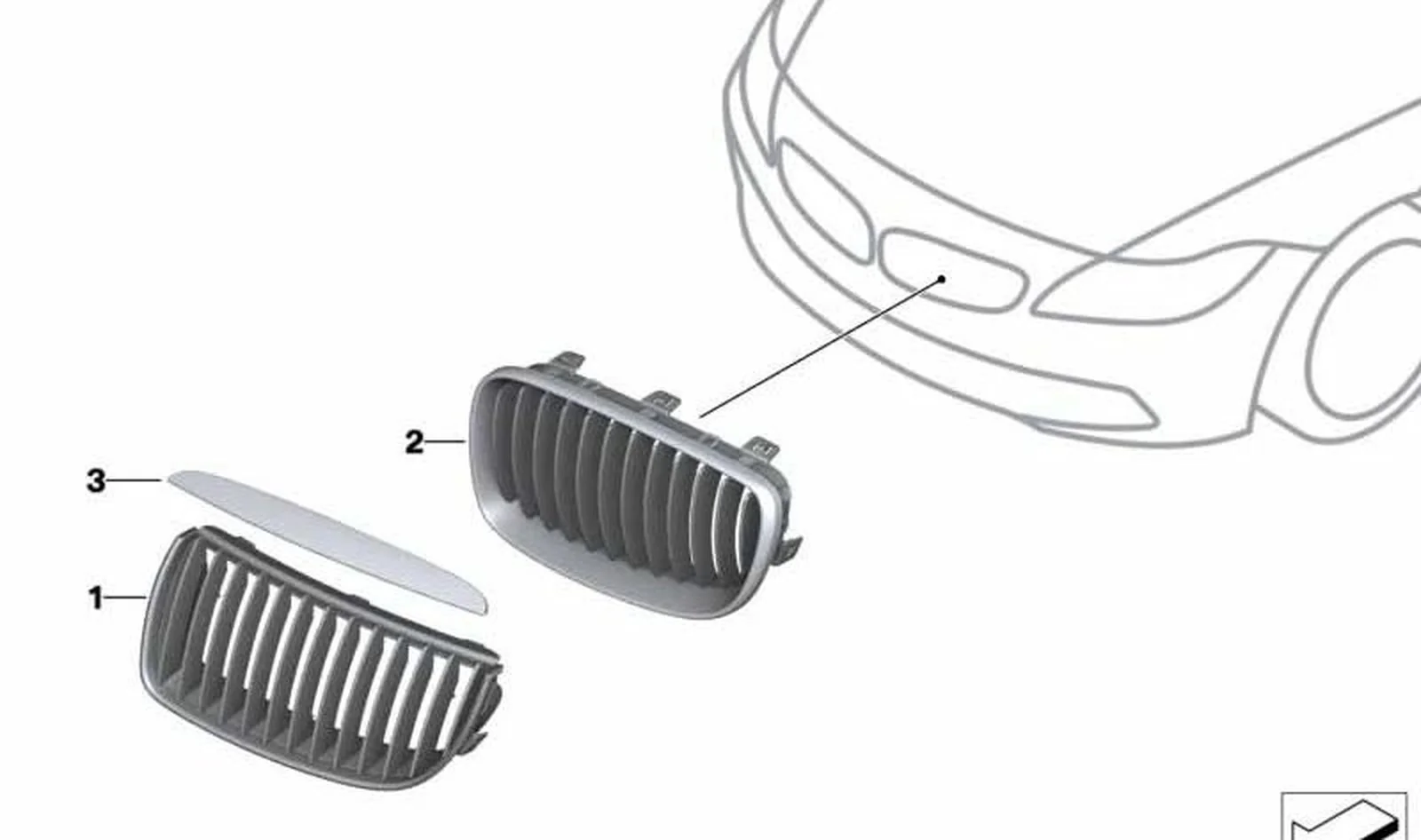 Rejilla de adorno derecho OEM 51137120010 para BMW Serie 3 E90, E91 (2004-2008). Original BMW. - Image 6