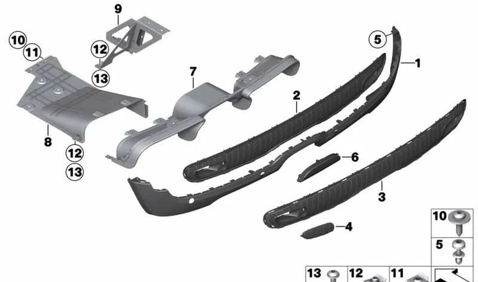 Rejilla delantera negra OEM 51122752071 para MINI R56, R56 LCI, Cabrio R57, Cabrio R57 LCI. Original MINI.