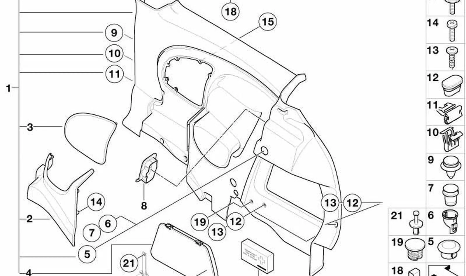 Rejilla para altavoces izquierdo OEM 51437034347 para MINI R50, R53. Original MINI.