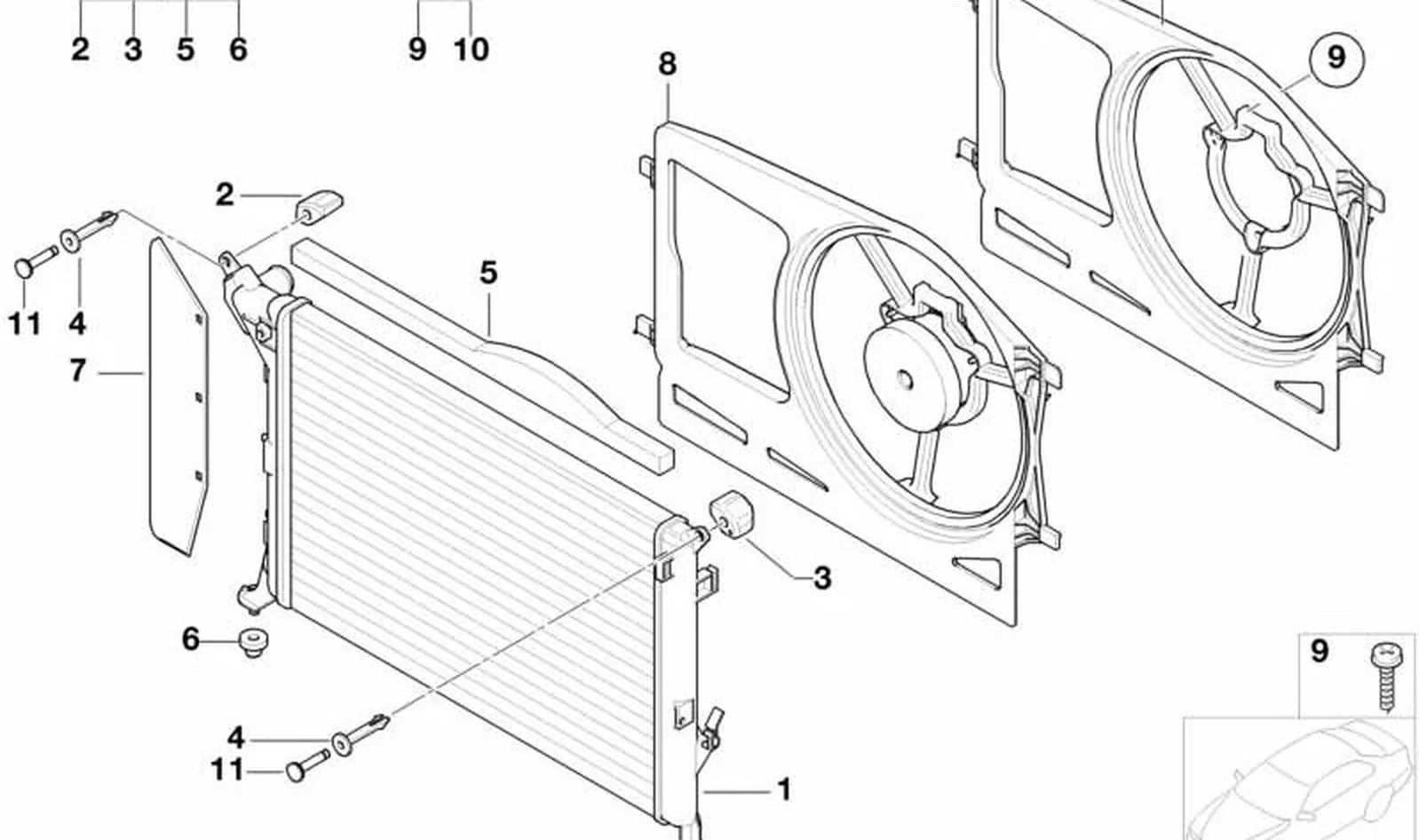 Remache dilatable OEM 17107515478 para MINI R50, R53, Cabrio R52. Original MINI.