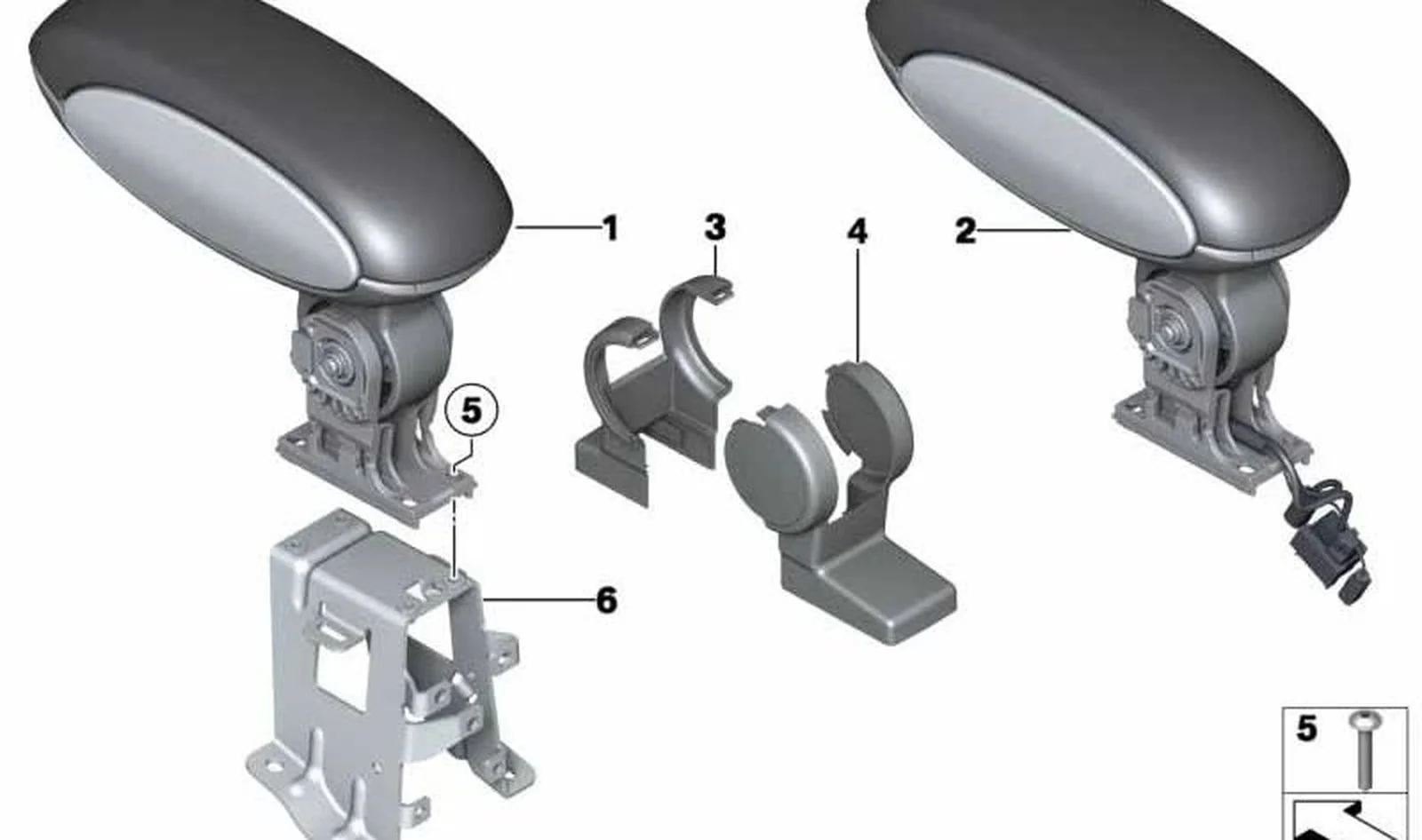 Reposabrazos delantero central con compartimento para teléfono OEM 51169807778 para MINI Countryman R60. Original MINI. - Image 2