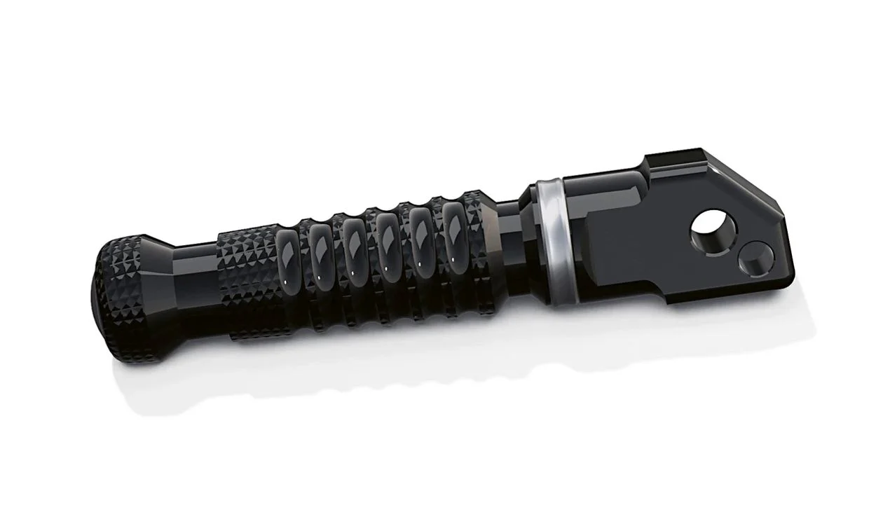 Reposapiés trasero izquierdo pasajero Opción 719 Shadow negro/plata OEM 46711542057 para motos BMW R nineT, R nineT Pure, Scrambler, Urban G/S, R 12 nineT... y más. Original BMW Motorrad