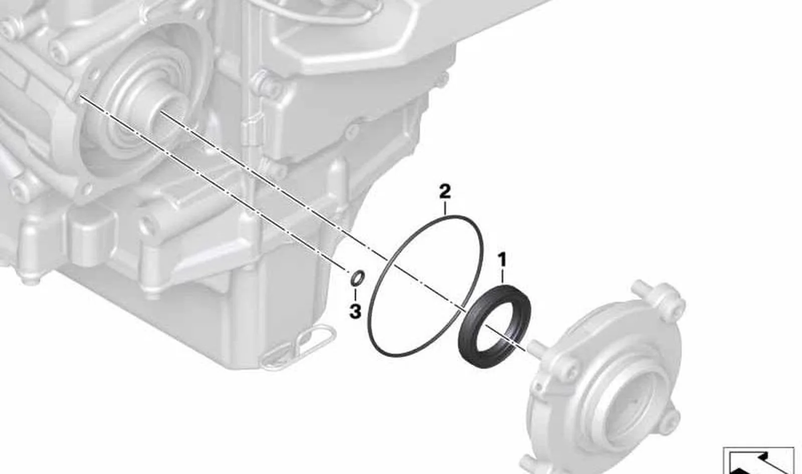 Retén para eje OEM 23007721452 para motos BMW K1600 GT, K1600 GTL, K1600 Bagger. Original BMW Motorrad.