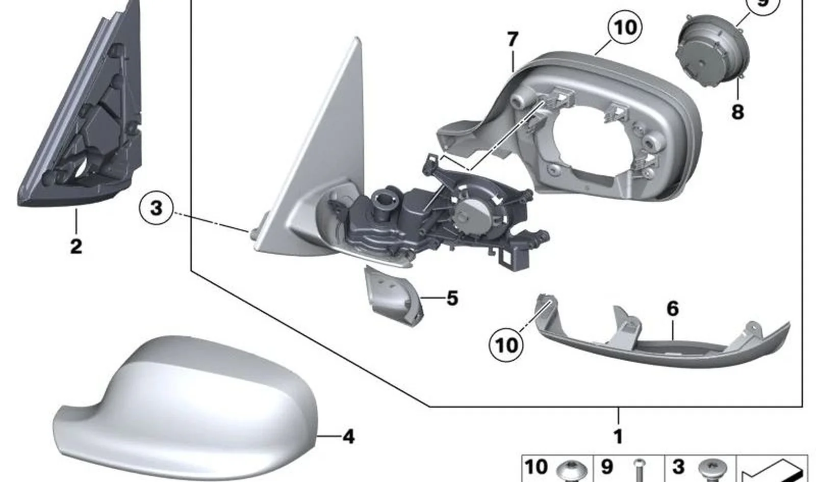 Retrovisor exterior izquierdo con calefacción OEM 51162993777 para BMW X1 E84 (09/2008 - 06/2015). Original BMW.