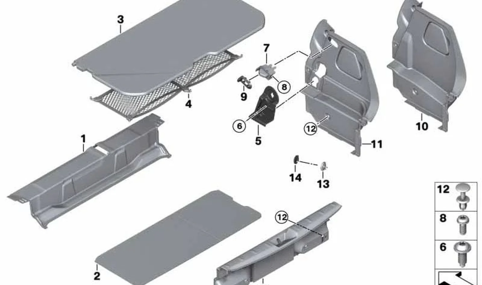 Revestimiento compartimento de equipajes derecho OEM 51477298594 para MINI F56, F56 BEV, F56 LCI... y más. Original MINI.