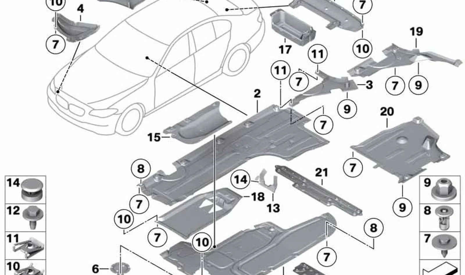 Revestimiento de bajos derecho OEM 51757207268 para BMW Serie 5 F10, F11, F10 LCI, F11 LCI. Original BMW. - Image 4