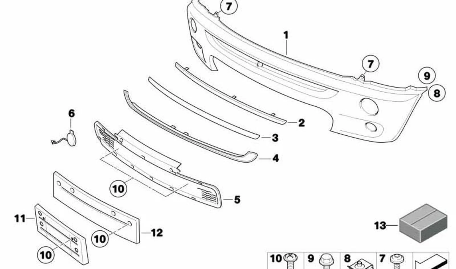 Revestimiento de parachoques delantero imprimado OEM 51111177877 para MINI R52, R53, Cooper S. Original MINI. - Image 9
