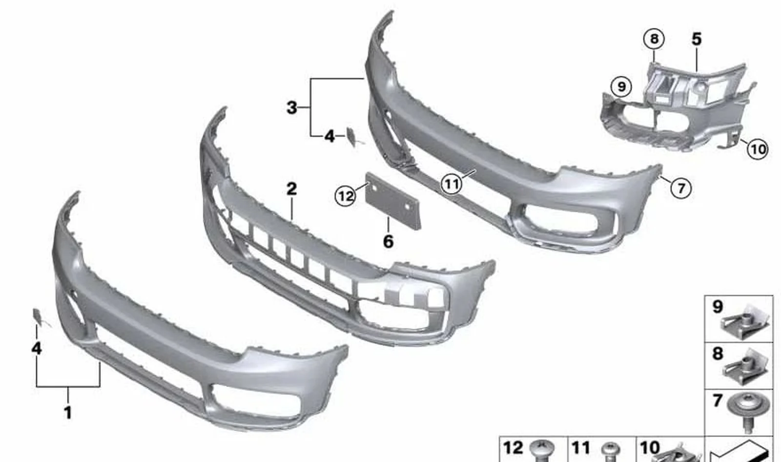 Revestimiento de parachoques imprimado delantero OEM 51117478624 para MINI Countryman F60 (11/2015 - 07/2020). Original MINI. - Image 4