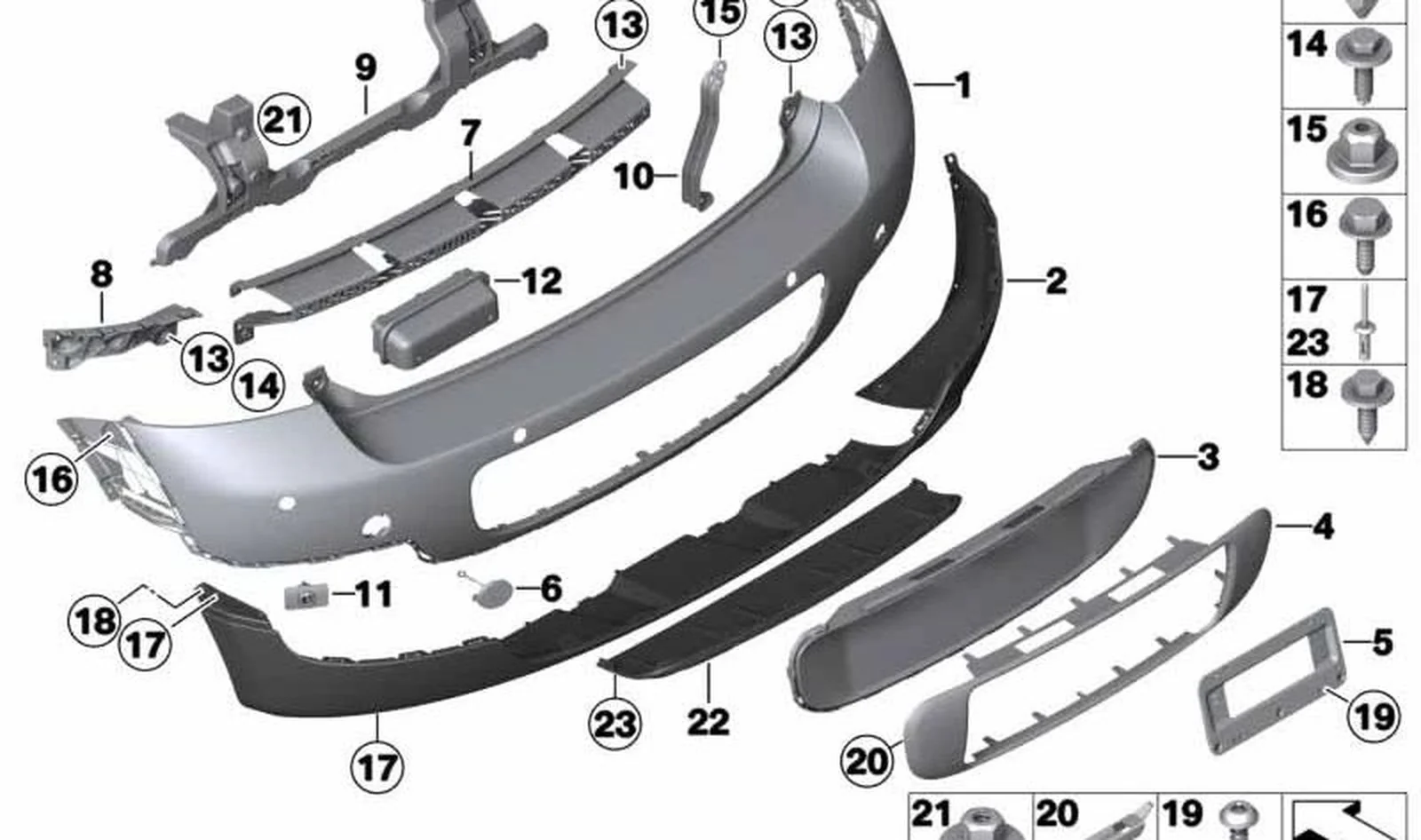 Revestimiento de parachoques trasero imprimado con PDC OEM 51129806645 para MINI Countryman R60 Cooper, Cooper D, Cooper ALL4... y más. Original MINI
