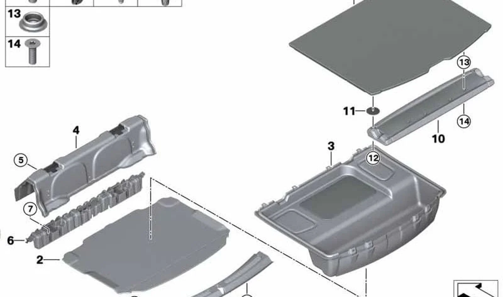Revestimiento de pavimento portaequipajes OEM 51477381846 para MINI Countryman F60, F60 LCI. Original MINI.