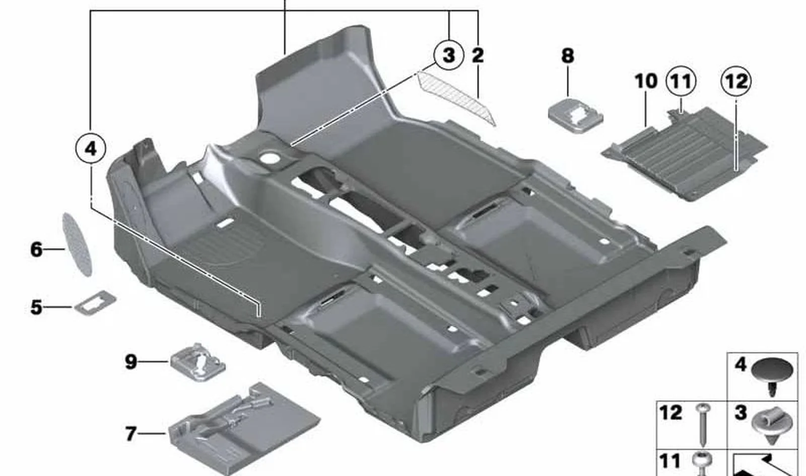 Revestimiento de suelo delantero izquierdo Carbon Black OEM 51472756466 para MINI R56, R57, R57 LCI... y más. Original MINI.