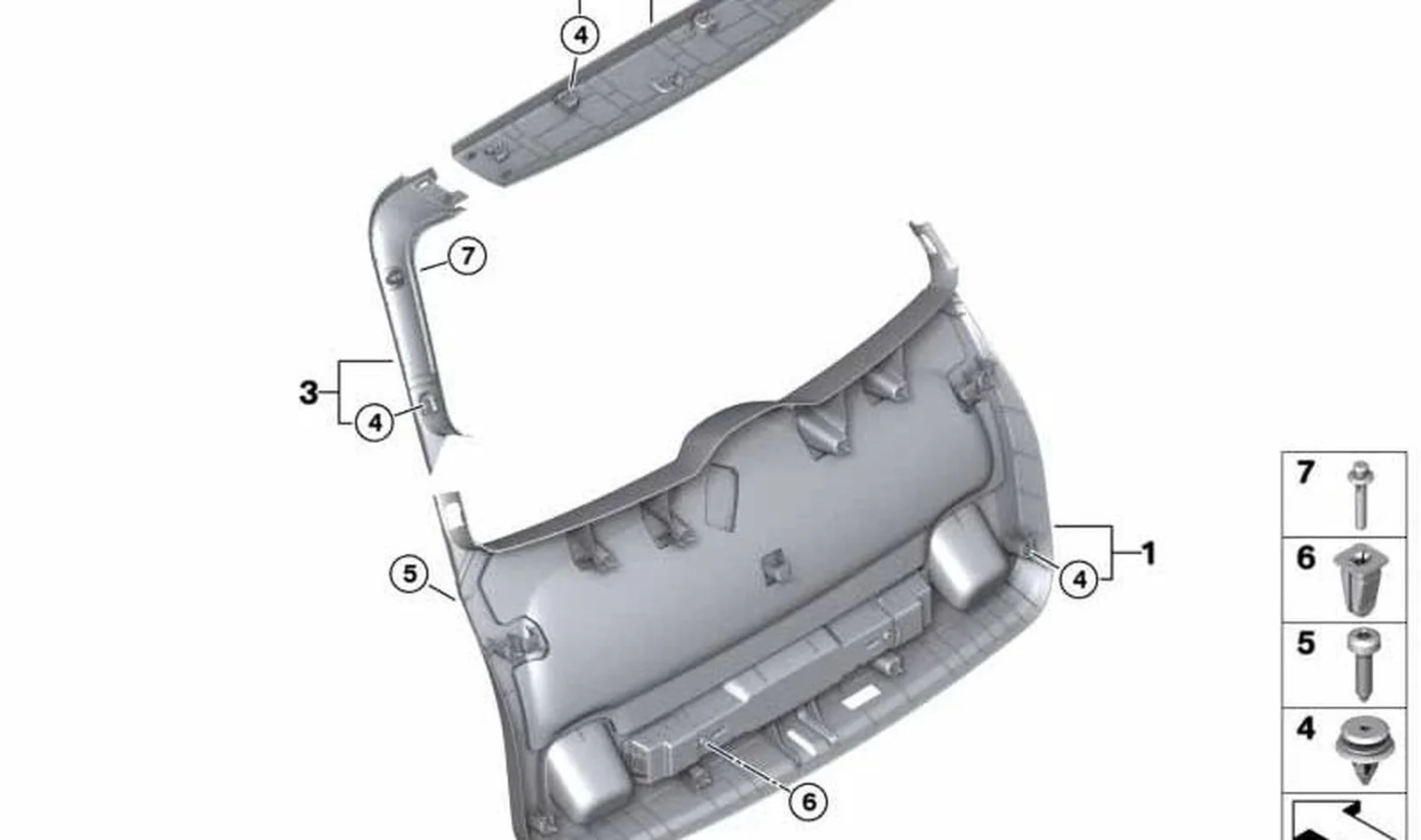 Revestimiento de tapa de portamaletas izquierdo OEM 51497389601 para MINI Countryman F60, F60 LCI. Original MINI. - Image 4