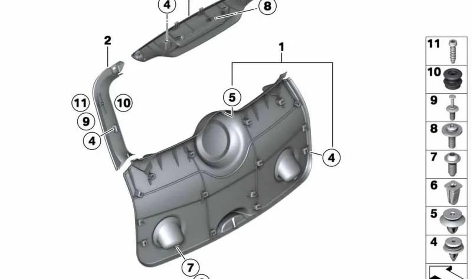 Revestimiento de tapa de portamaletas superior OEM 51499806259 para MINI Countryman R60 (2010-2016). Original MINI.