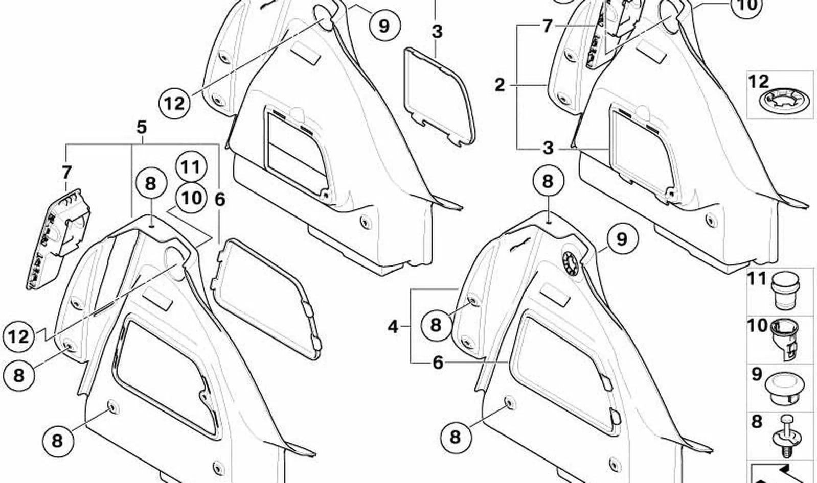 Revestimiento del compartimento de equipajes izquierdo OEM 51477262283 para MINI R56, R56 LCI. Original MINI.