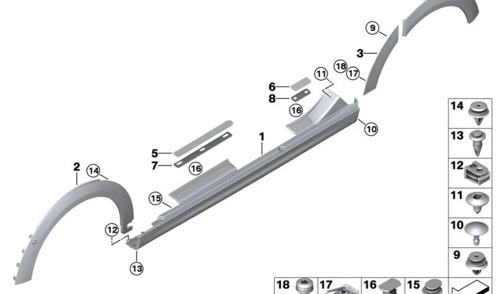Revestimiento faldón izquierdo OEM 51775A3E755 para MINI F55, F55 LCI, F65. Original MINI. - Image 7