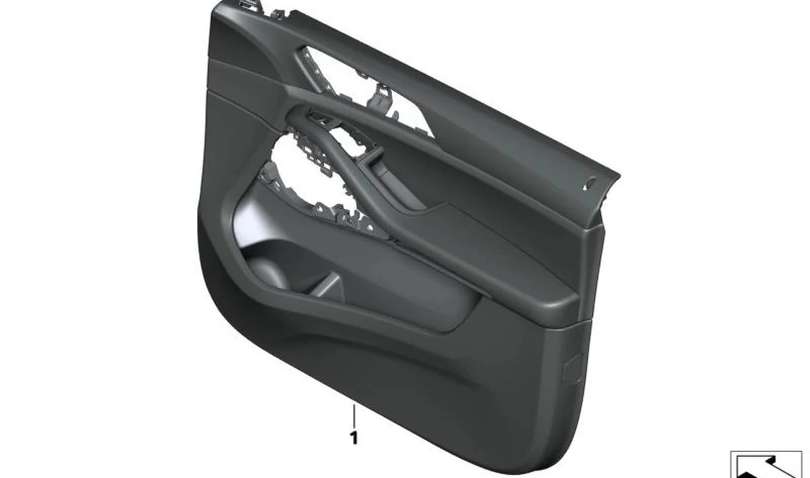 Revestimiento interior de puerta delantera izquierda cuero negro OEM 51417997427 para BMW X7 G07, X7 G07 LCI… y más. Original BMW