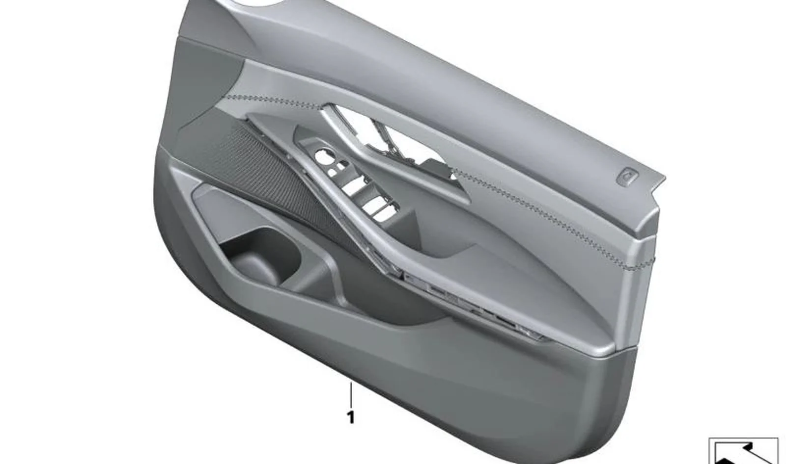 Revestimiento interior de puerta delantera izquierda en cuero FJORDBLAU OEM 51417998693 para BMW Serie 3 G20, G21, G80, G81… y más. Original BMW