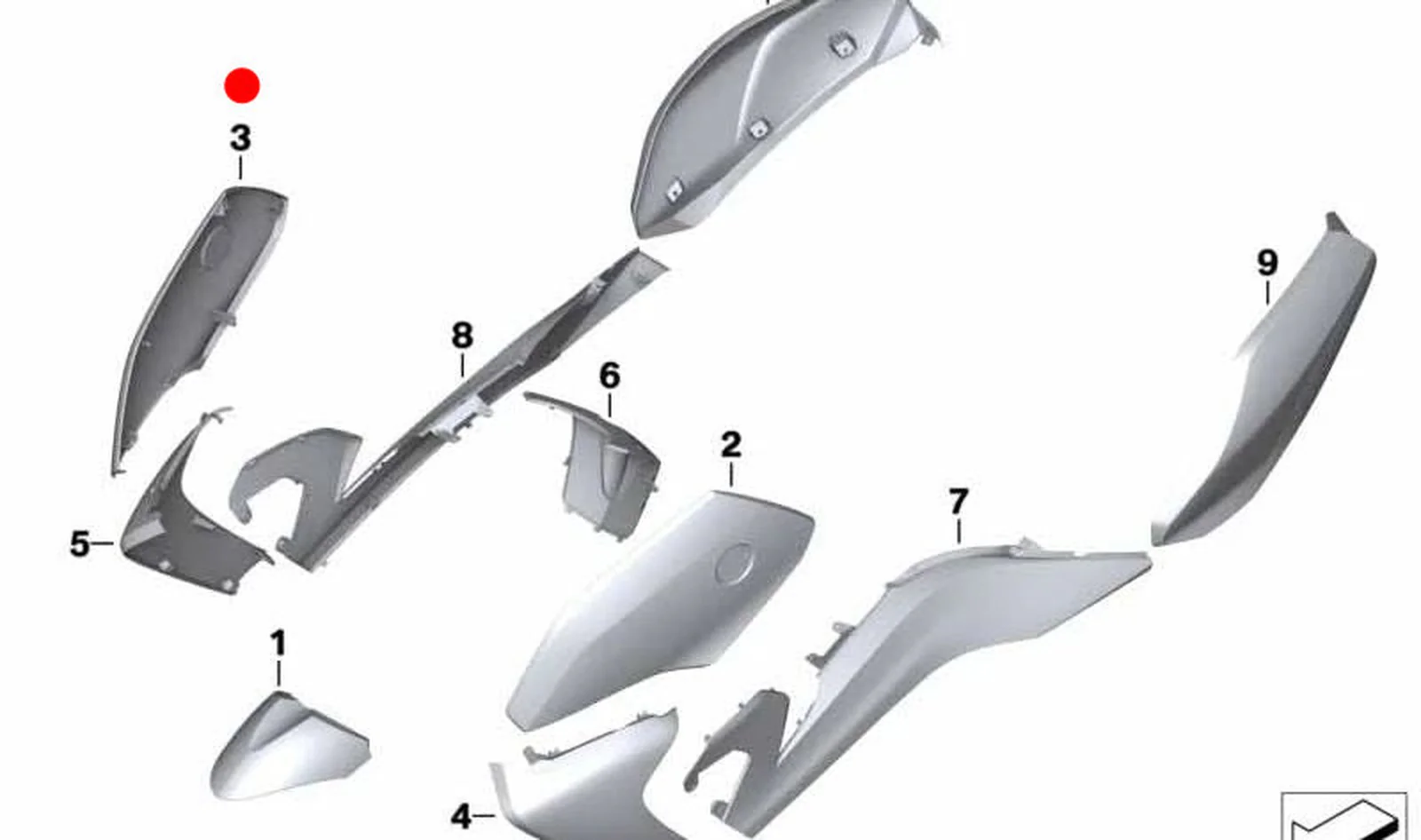 Revestimiento lateral arriba derecha OEM 46637725054 para motos BMW C 650 GT (K19). Original BMW Motorrad. - Image 2