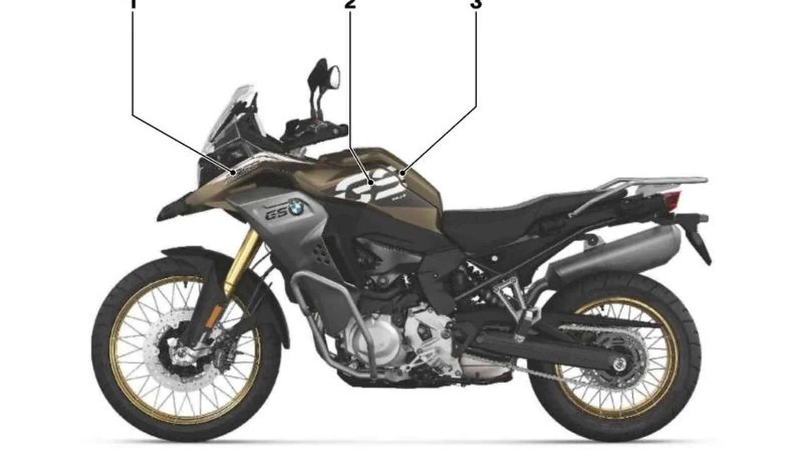 Revestimiento lateral derecho OEM 51147914754 para motos BMW F 850 GS Adventure, F 900 GS Adventure. Original BMW Motorrad.