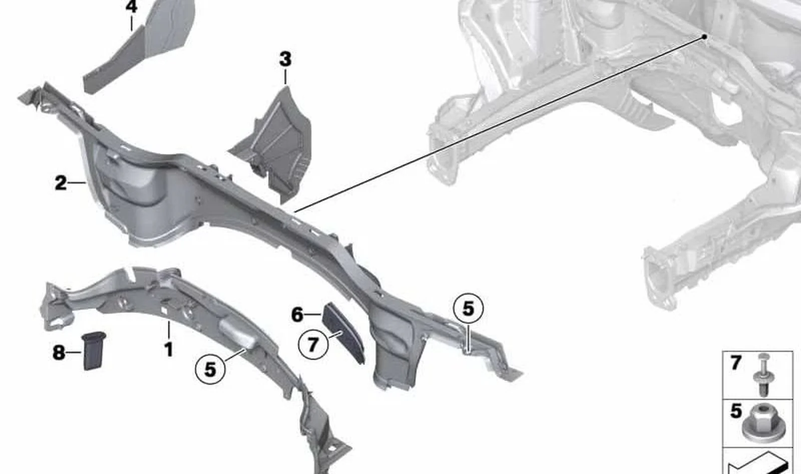 Revestimiento pared frontal superior OEM 51719813581 para MINI Countryman R60, Paceman R61. Original MINI.