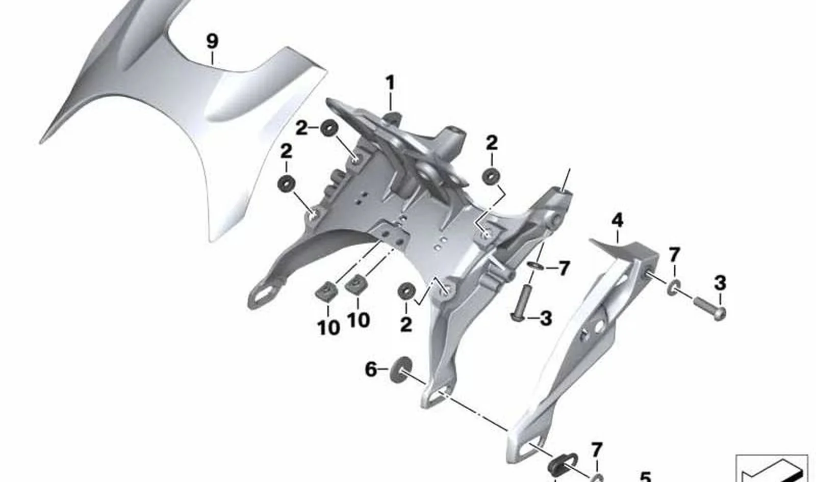 Revestimiento tablero de instrumentos OEM 46637727720 para motos BMW R1200R. Original BMW Motorrad.
