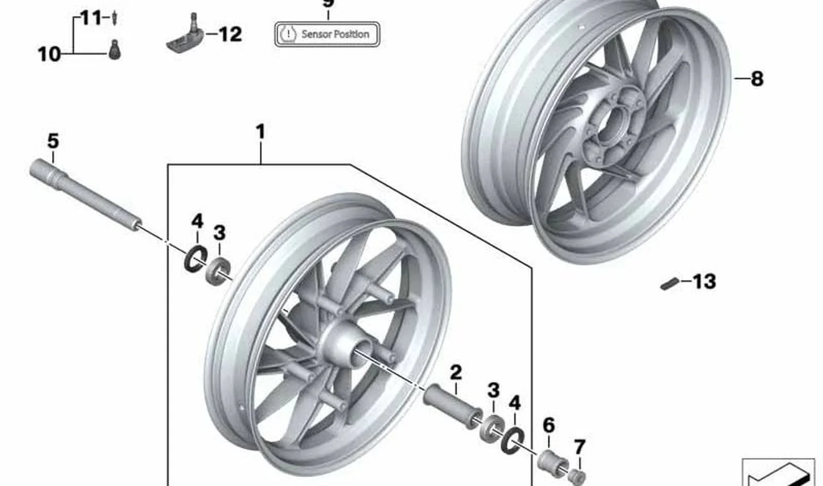 Rodamiento radial rÃgido OEM 36318548335 para rueda delantera de motos BMW R1200GS, R1200RT, K1200S, F800R... y más. Original BMW Motorrad.
