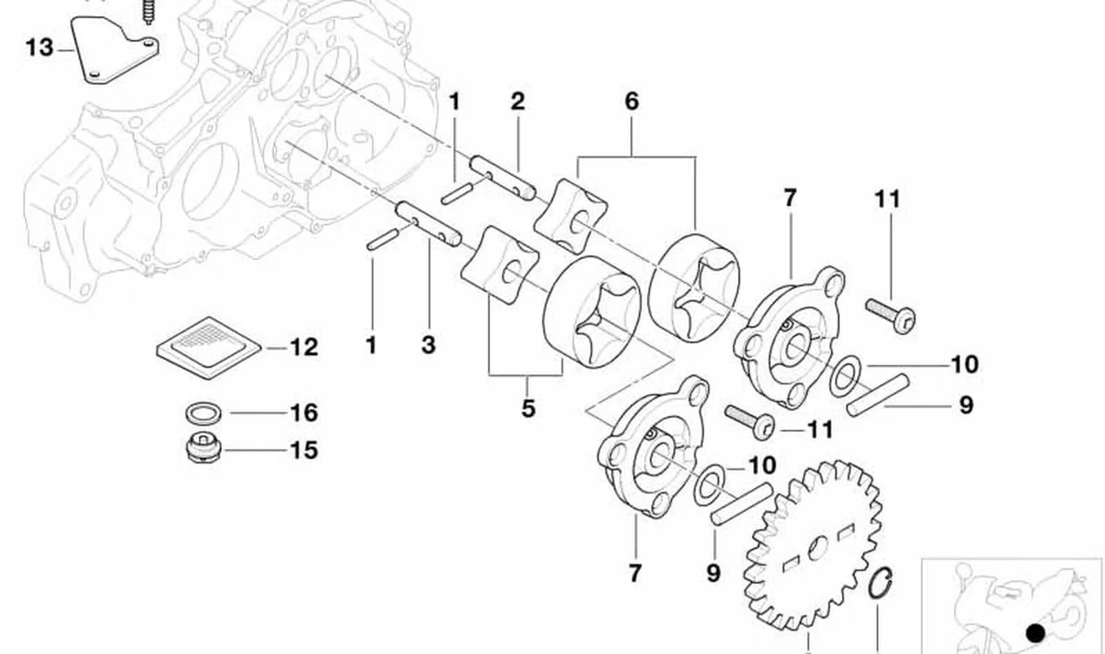 Rodillo OEM 11412343105 para motos BMW F 700 GS, F 800 GT, F 650 CS... y más. Original BMW Motorrad.
