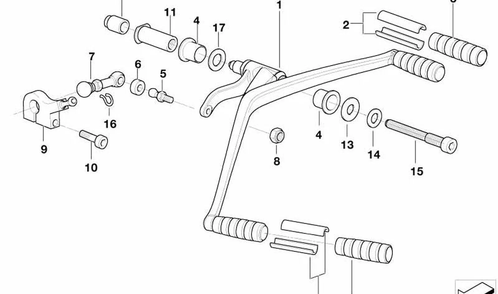 Semicojinete OEM 23412332133 para motos BMW R850C, R1200C, R1200CL... y más. Original BMW Motorrad.
