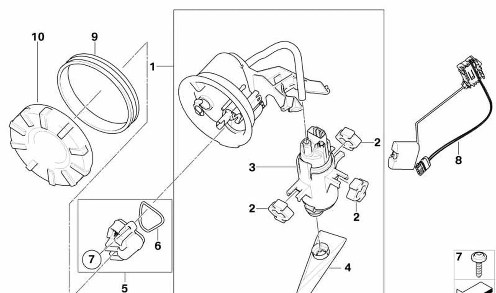 Sensor de nivel de combustible OEM 16148554067 para motos BMW K1300S, K1300R, K1200S, K1200R. Original BMW Motorrad.