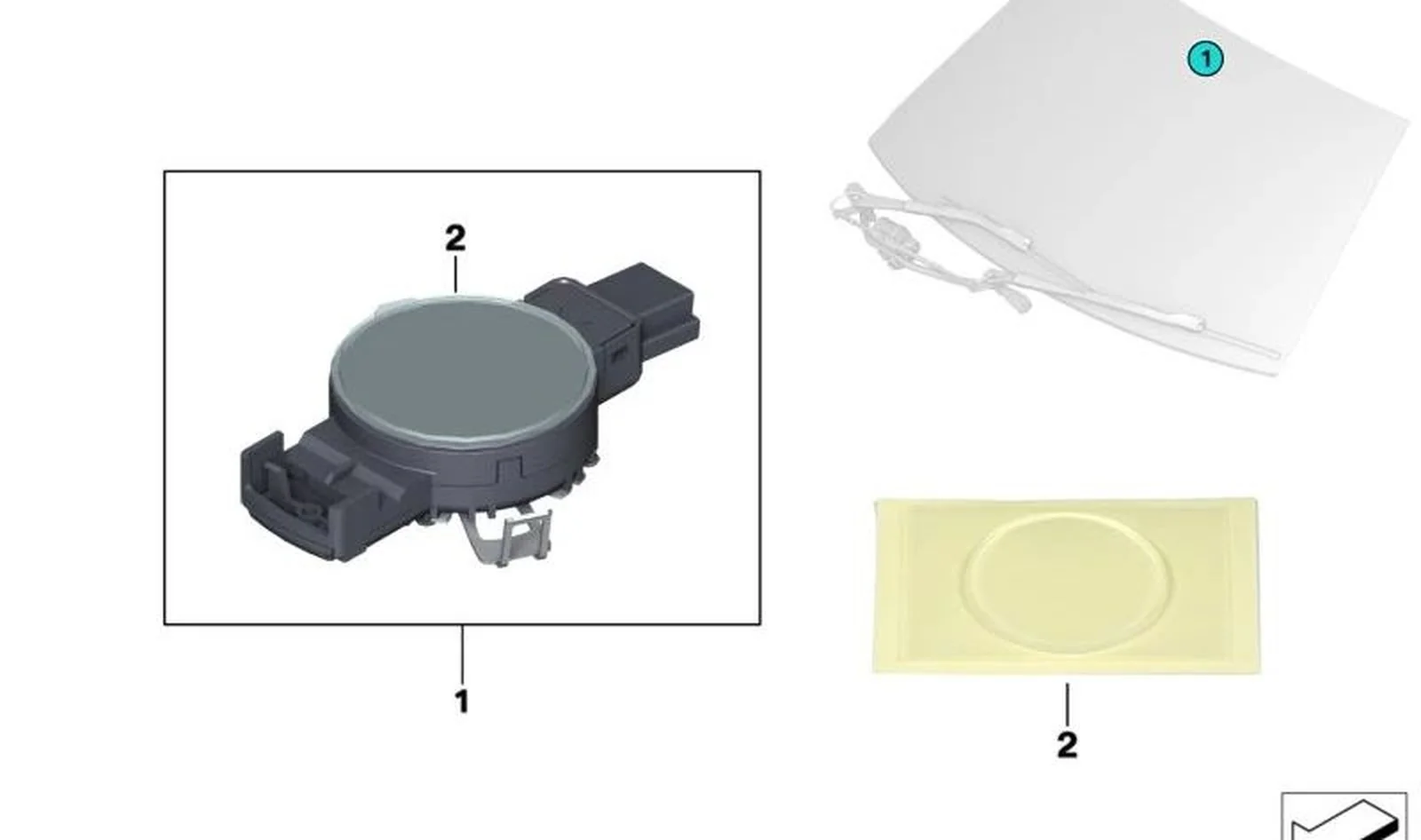 Sensor solar OEM 61359877612 para MINI F56, F55, Cabrio F57. Original MINI.