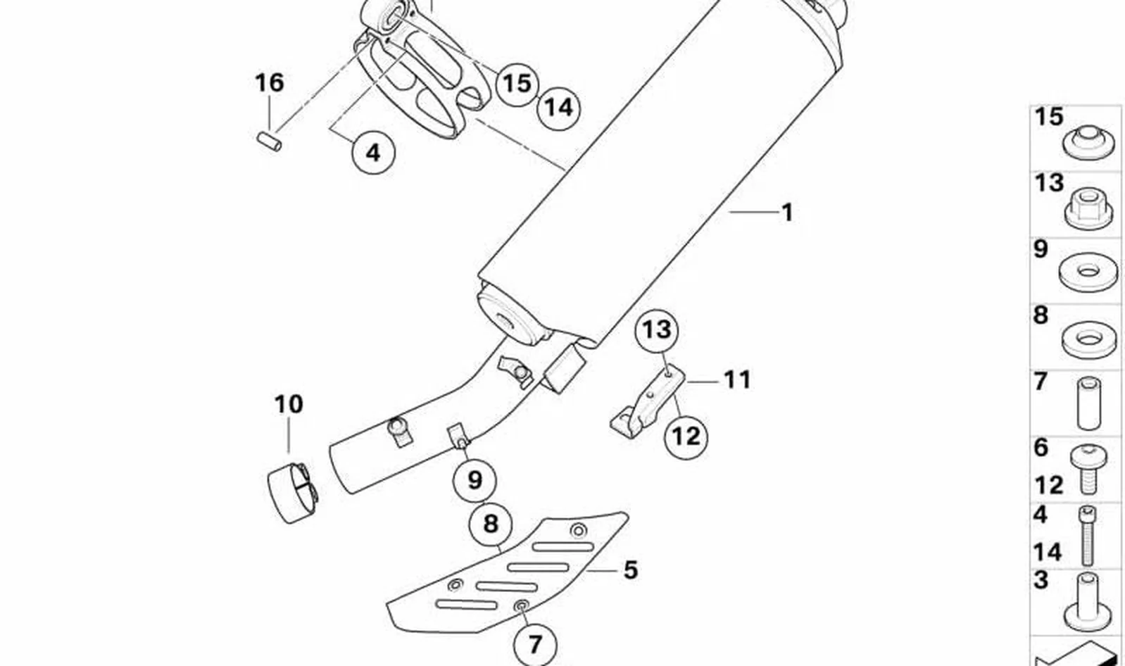 Silenciador adicional cromado OEM 18127694463 para motos BMW R 1200 GS (K25) y R 1200 GS Adventure. Original BMW Motorrad.
