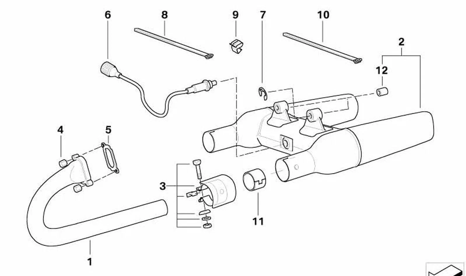 Silenciador adicional OEM 18127682869 para motos BMW R 850 C, R 1200 C, R 1200 C Independent, R1200 CL. Original BMW Motorrad.