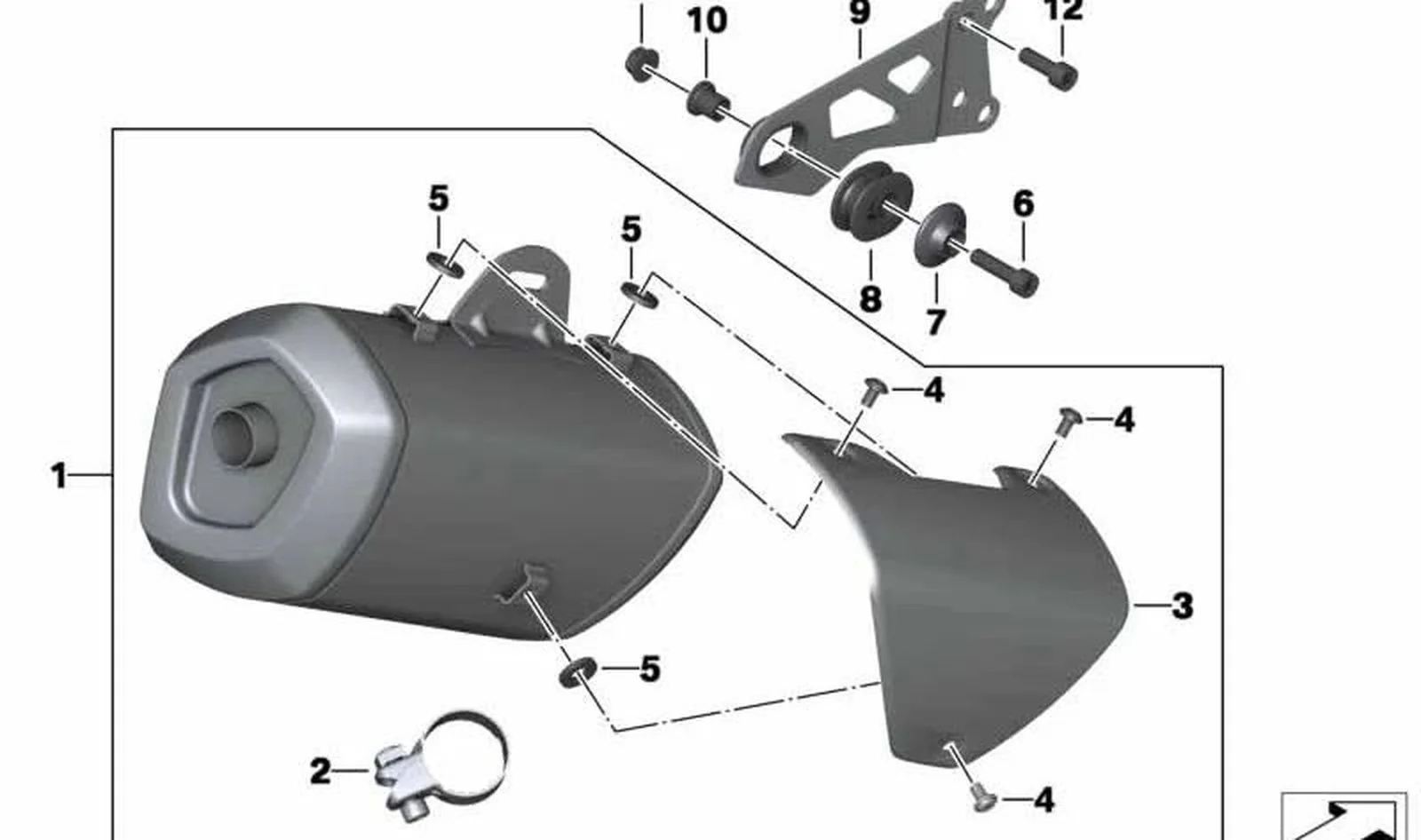 Silenciador adicional OEM 18517725518 para BMW Motorrad C 600 Sport, C 650 Sport. Original BMW Motorrad.