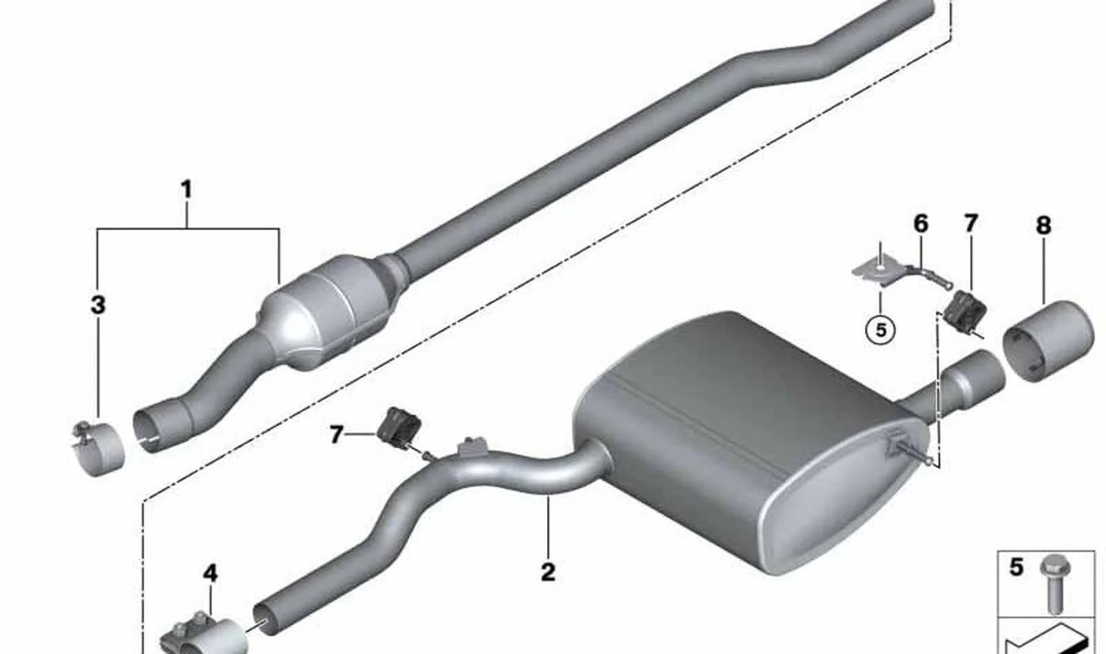 Silenciador adicional trasero OEM 18308573398 para MINI F56 Cooper D, One D, F57 Cooper D... y más. Original MINI.