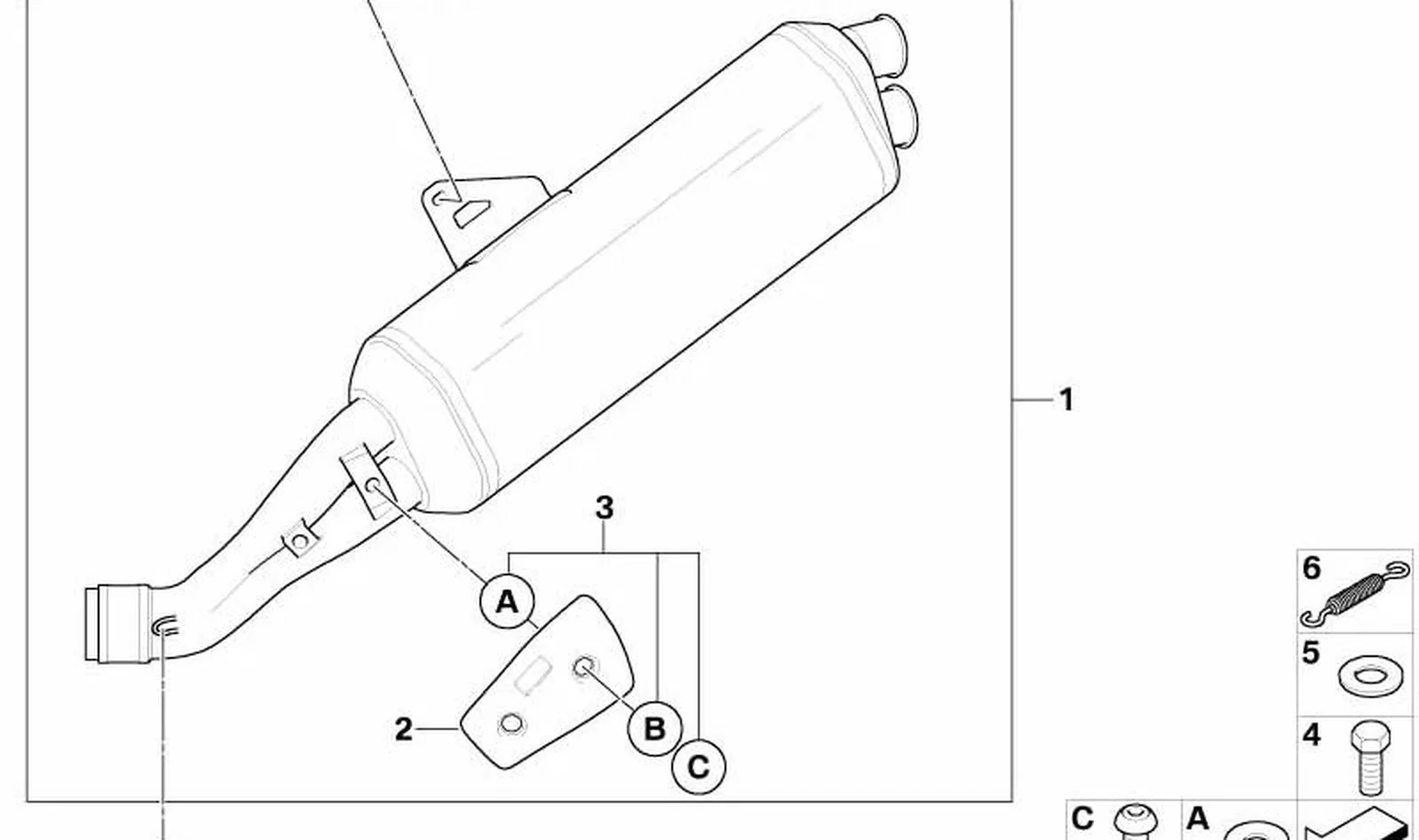 Silenciador deportivo Akrapovic OEM 18127707896 para motos BMW HP2 Megamoto, R1200GS... y más. Original BMW Motorrad.