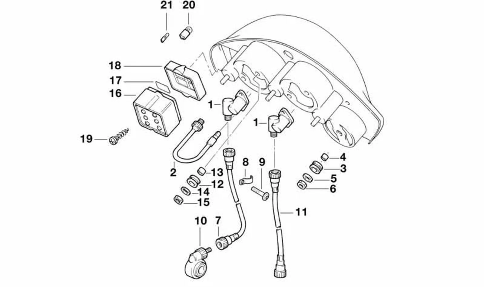 Símbolo de control azul OEM 62112346131 para motos BMW F 650, F 650 ST. Original BMW Motorrad.