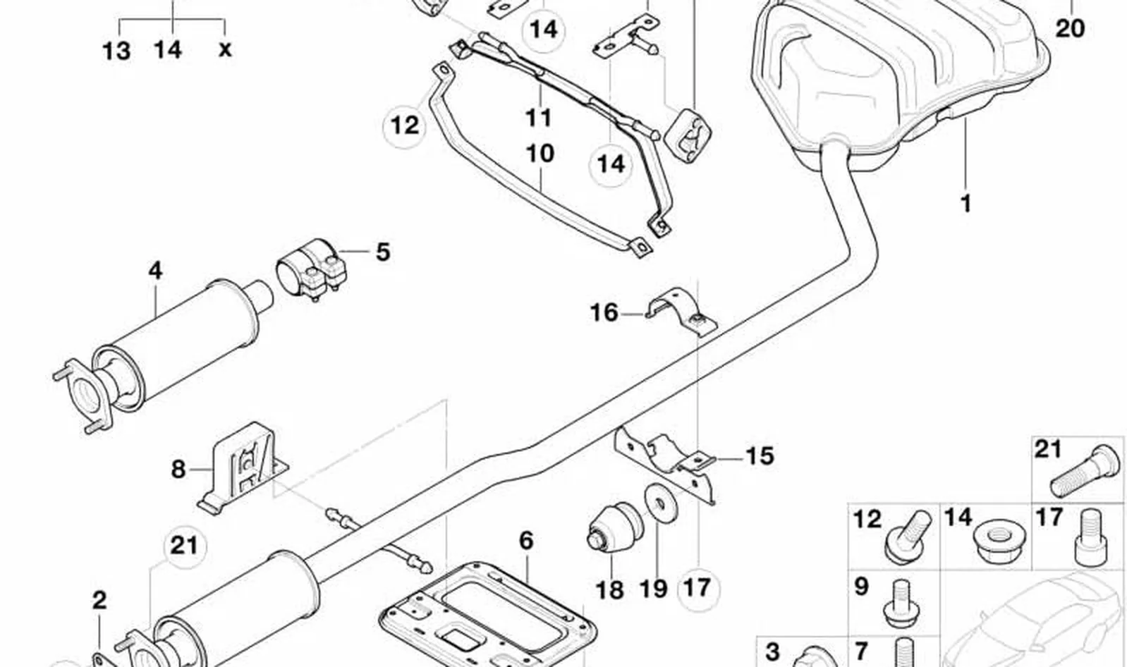 Sistema de escape trasero OEM 18307537083 para MINI R50, R52. Original MINI. - Image 6