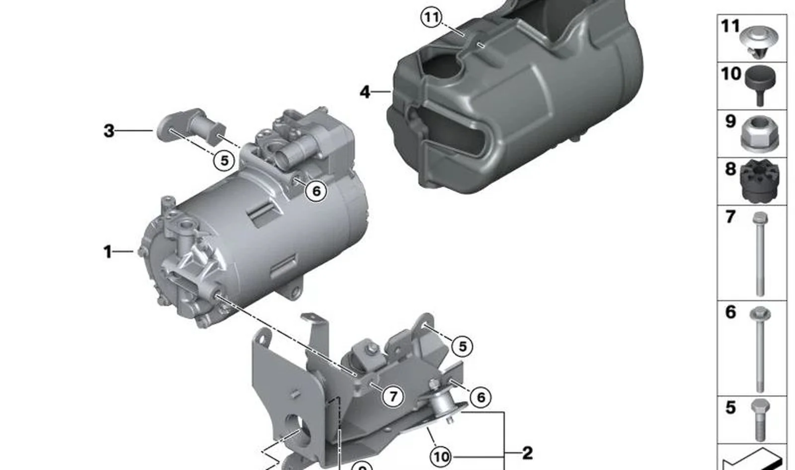 Sistema de insonorización OEM 64529473610 para MINI F56 Cooper SE. Original MINI.