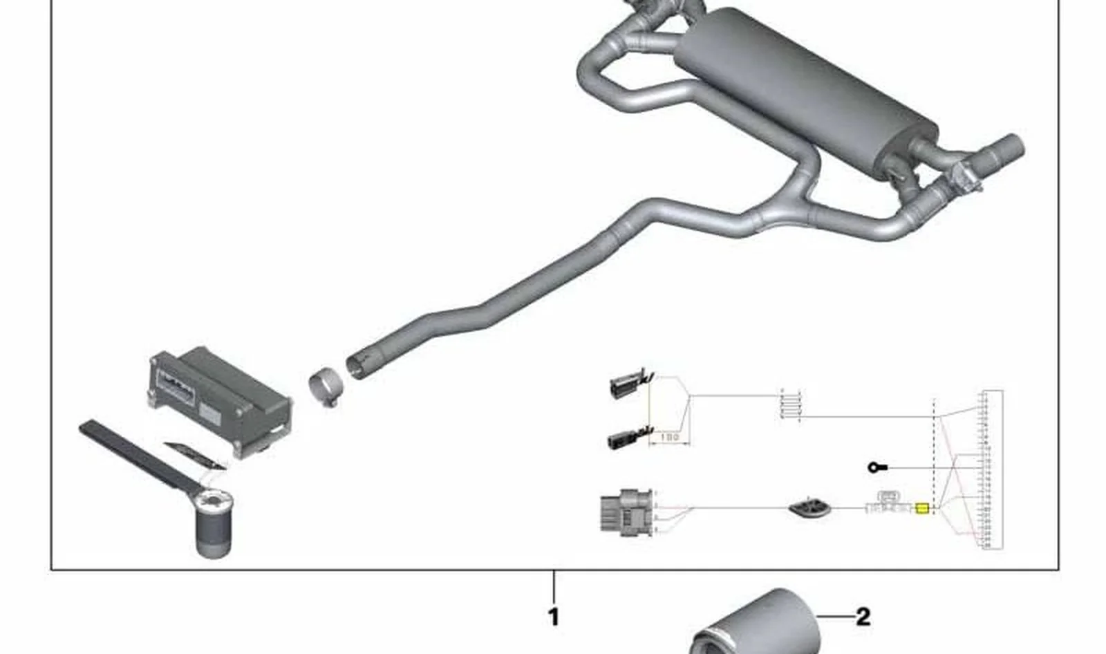 Sistema silenciador de trampilla OEM 18302450808 para MINI Countryman F60 (12/2015 - 06/2019) y John Cooper Works. Original MINI.