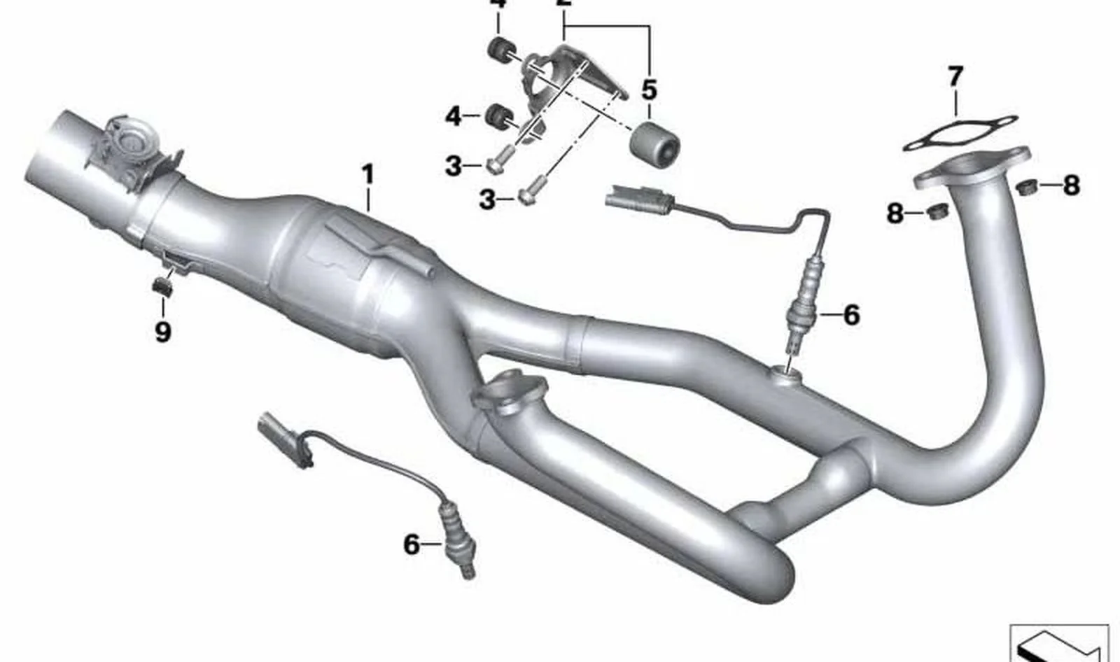 Sonda lambda OEM 11788533966 para motos BMW R1200GS, R1200GS Adventure, R1200RT, R1200R, R1200RS. Original BMW Motorrad.