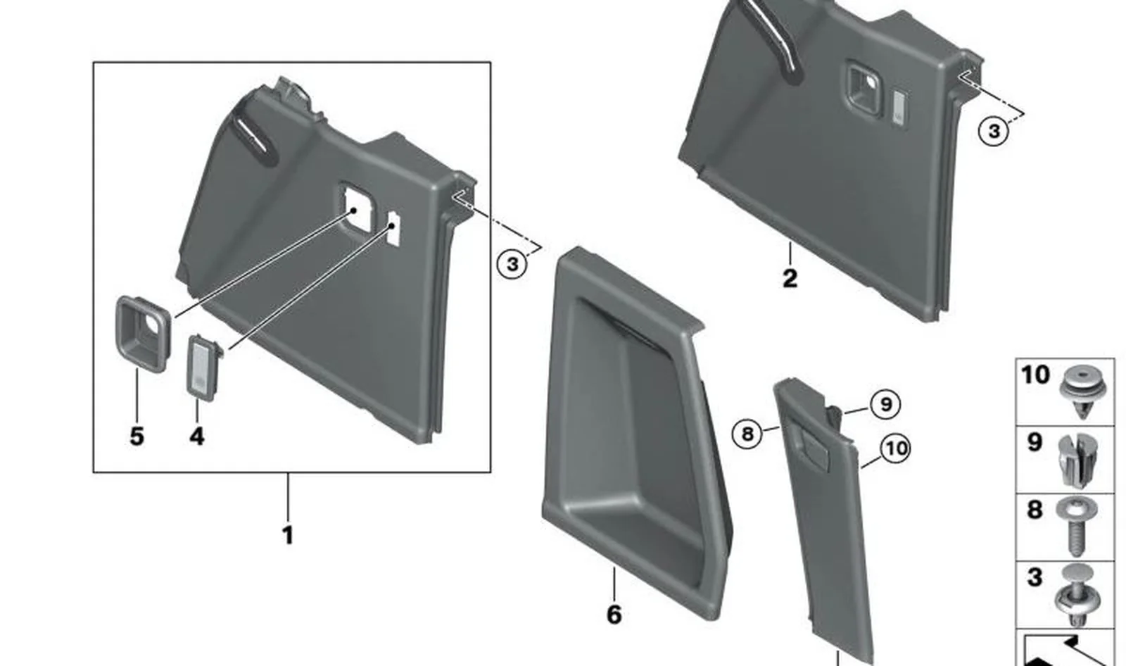 Soporte bolsillo OEM 51477434632 para MINI Clubman F54, F54 LCI y BMW X3 G01, G01 LCI, iX3 G08 BEV... y más. Original BMW y MINI.