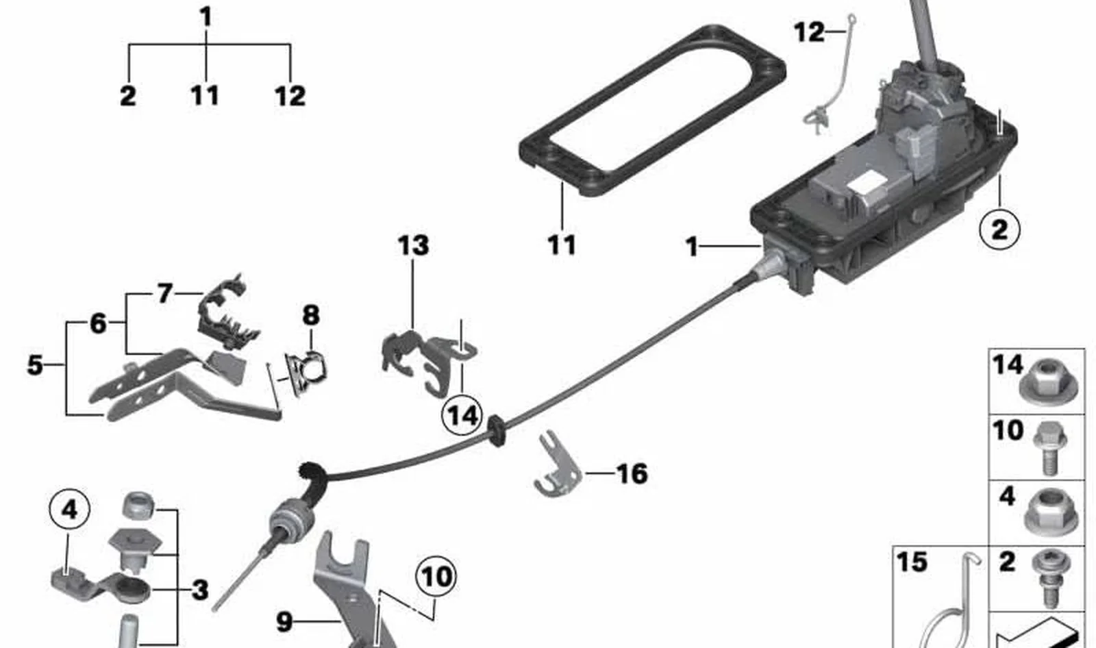 Soporte cable de mando OEM 25119804708 para MINI Countryman R60, Paceman R61. Original MINI.
