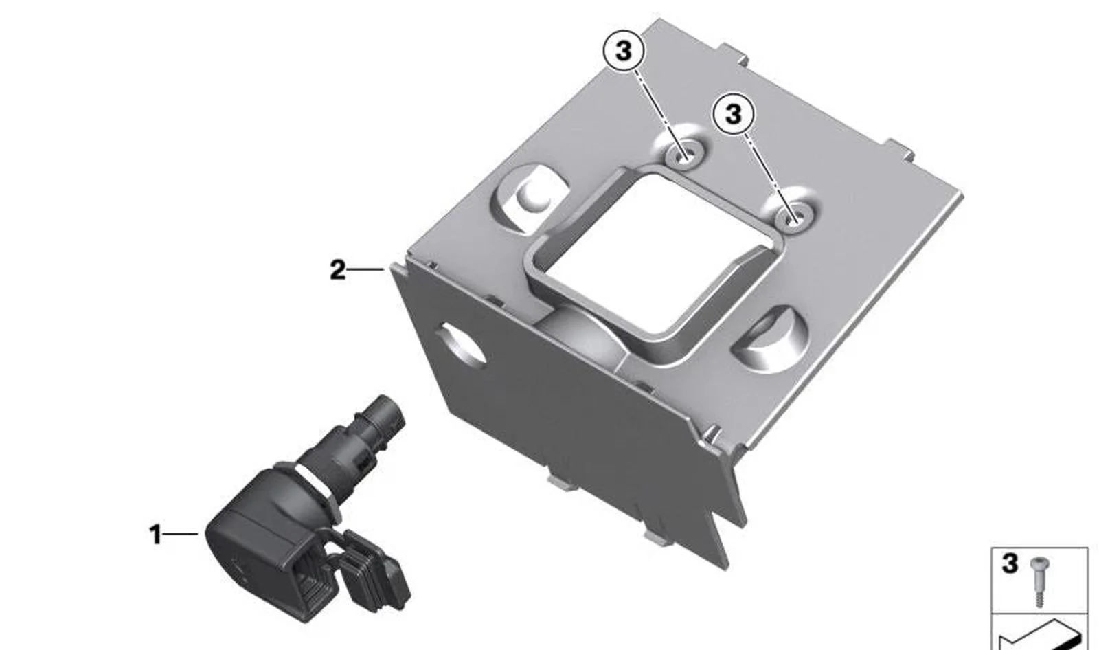 Soporte de banqueta de asiento con conexión de carga USB OEM 46625A01132 para motos BMW S 1000 XR K69, M 1000 XR KM9. Original BMW Motorrad.