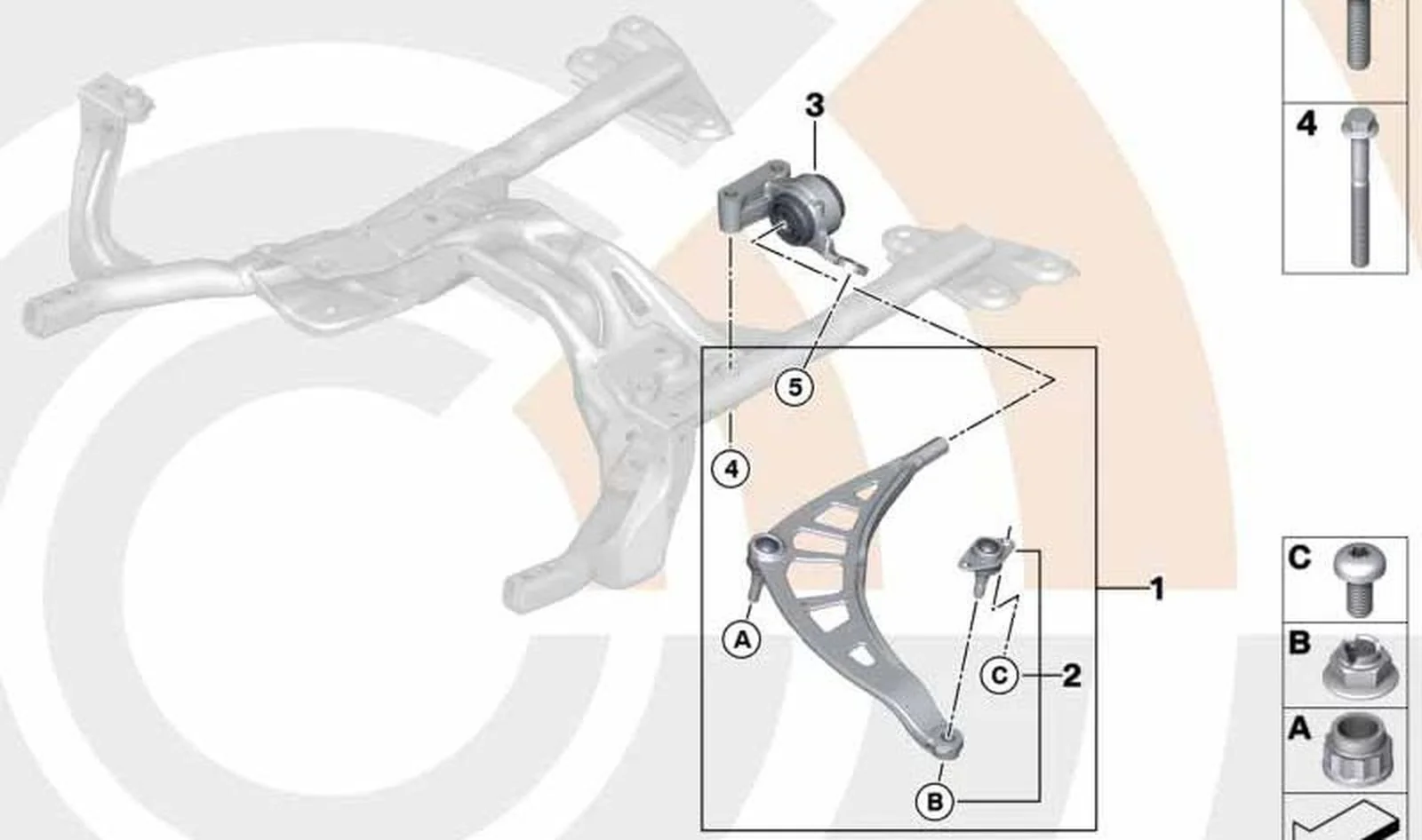 Soporte de brazo transversal con goma derecho OEM 31129803498 para MINI Countryman R60, Paceman R61. Original MINI. - Image 4