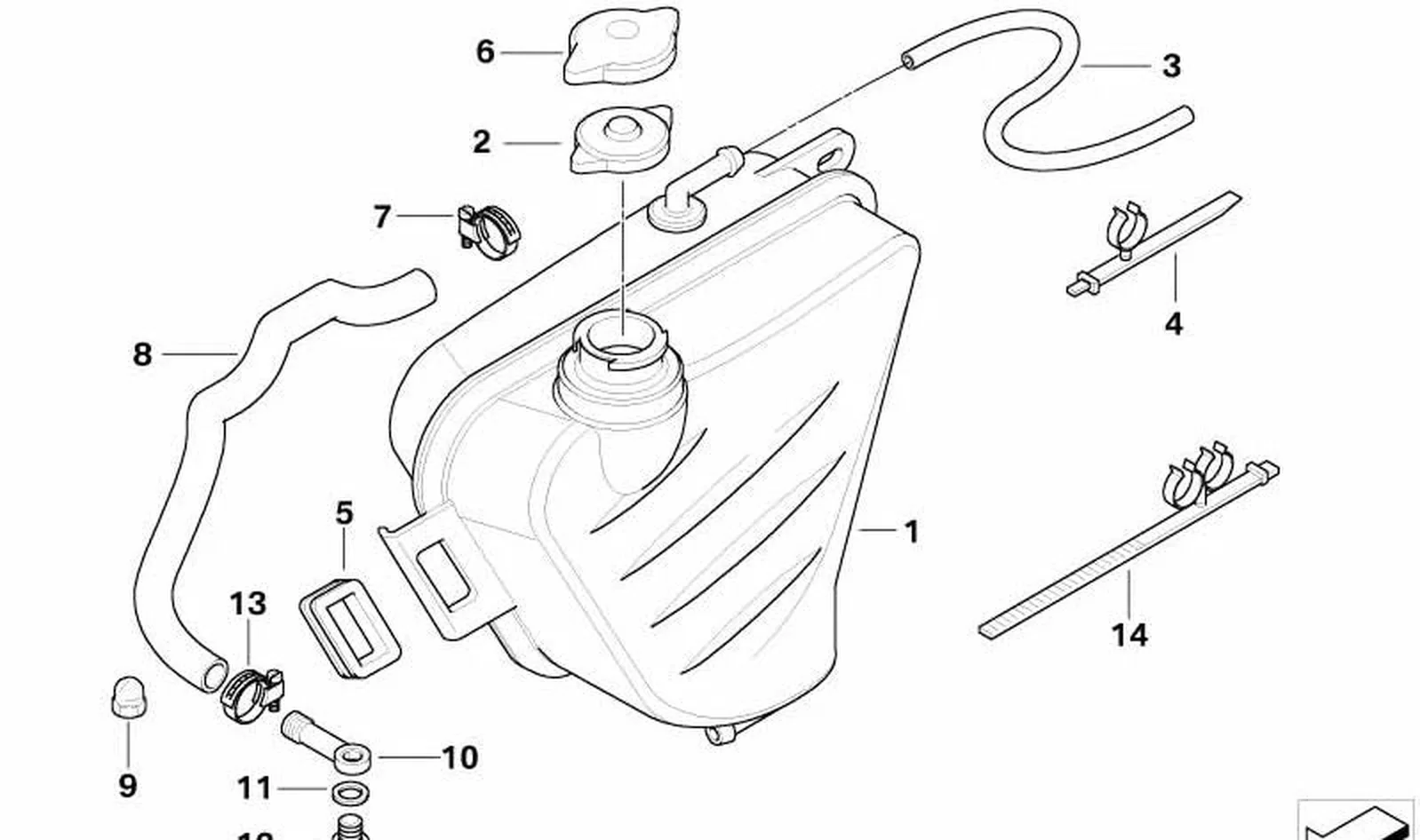 Soporte de goma OEM 17117672405 para motos BMW K1200S, K1300S, K1200R, K1300R, K1200GT, K1300GT. Original BMW Motorrad.