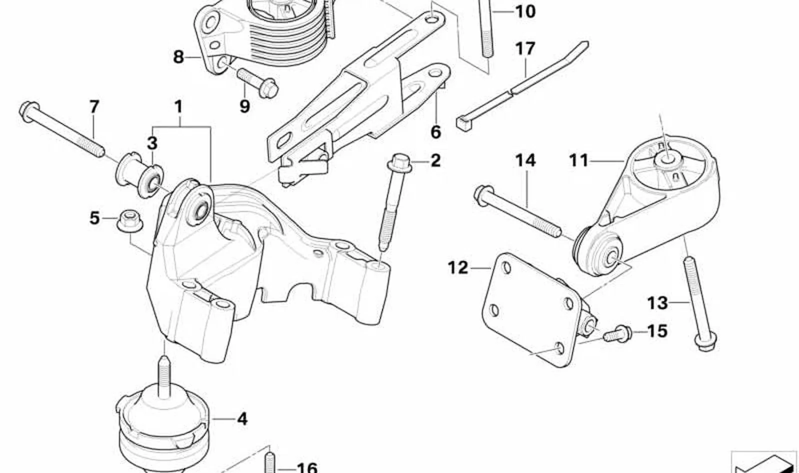 Soporte de motor OEM 22111514490 para MINI R50 One, Cooper y R53 Cooper S... y más. Original MINI.