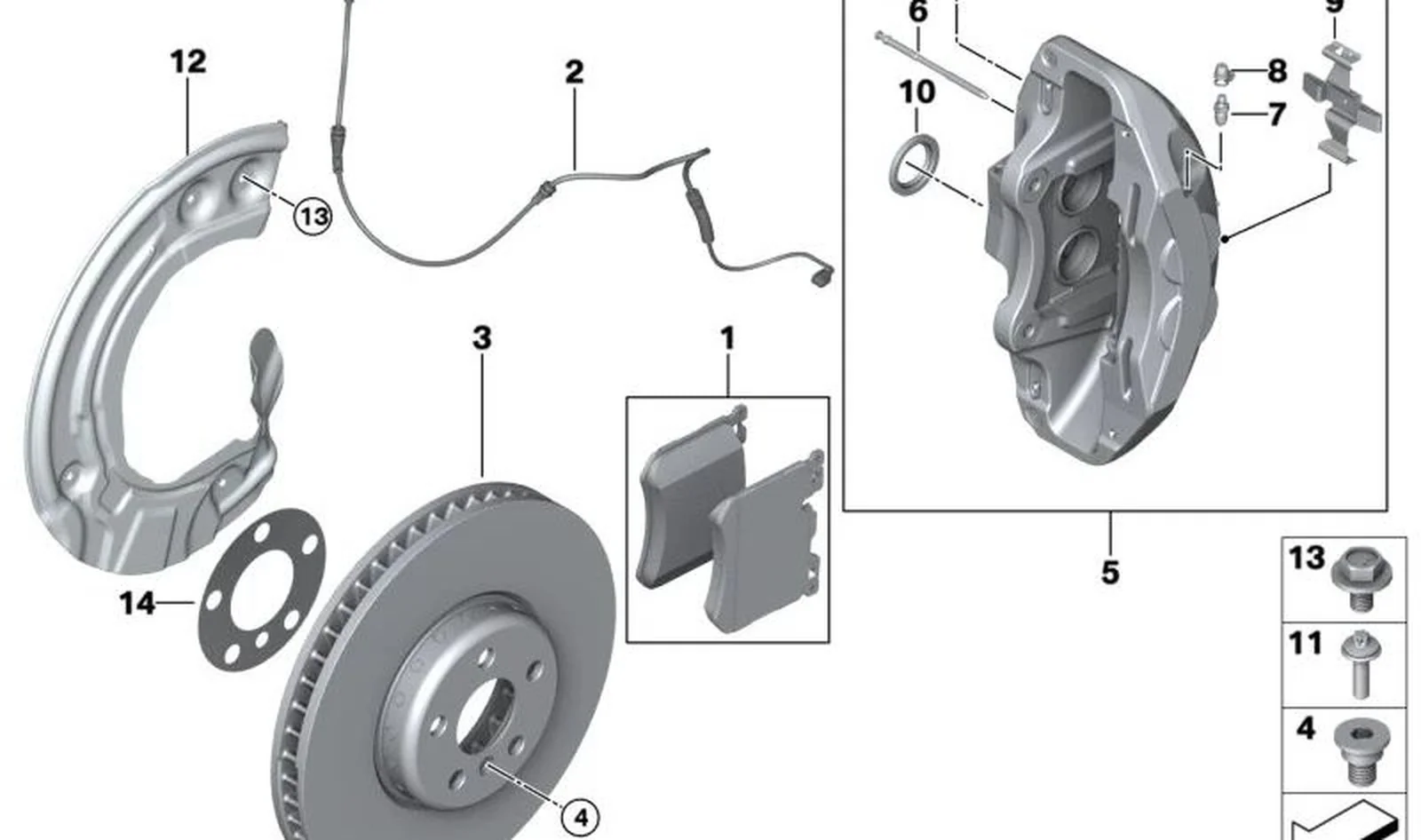 Soporte de pinza de freno delantero izquierdo OEM 34108844337 para BMW X5 G05, X6 G06, X7 G07… y más. Original BMW